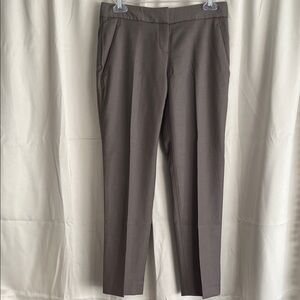 Theory Wool Blend Crop Ankle Pleated Dress Pant Gray Brown Size 2